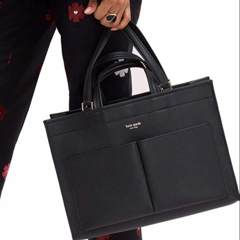 Kate Spade New York Sam Pebble Leather Large Black